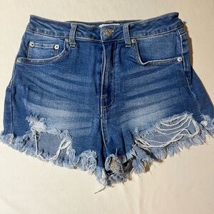 Love Tree Frayed Hem Jean Shorts S